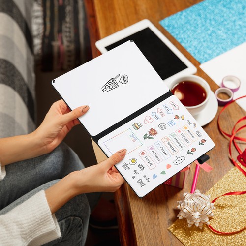 Portable Dry Erase Notebook PU Leather Reusable Whiteboard 3Color Pen - Picture 37 of 51