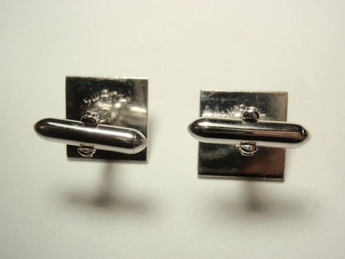 Vintage Tigers Eye Brown Striped Stone Silver Tone Cufflinks by Swank *As-Is* - Picture 2 of 3