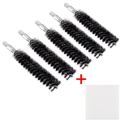 5 X Nylon Bristle Bore Cleaning Brush .45 Caliber 8x32 Thread with 50 Patches
