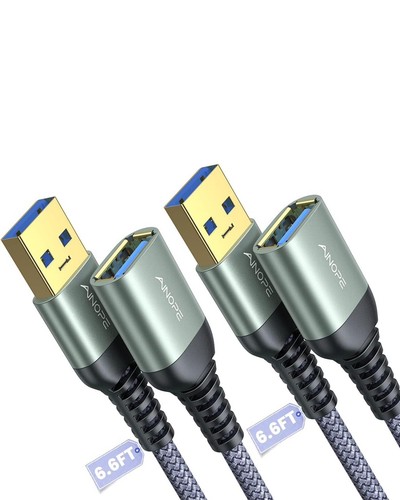 2 Stück USB Verlängerungskabel High Speed USB 3.0 Verlängerungskabel Typ A Stecker auf FEM - Bild 1 von 9