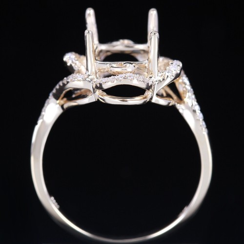 7x7mm Princess/Cushion 8mm Semi Mountting Natural Diamond Solid 10k Yellow Gold - Picture 4 of 4