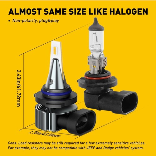 New Auxito Golden Yellow 9006 HB4 LED Front Fog Driving Light Bulbs Super Bright - Picture 7 of 10