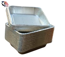 50 Pack Half-Size 9" x 13" Aluminum Deep Steam Disposable Pans Regular Weight