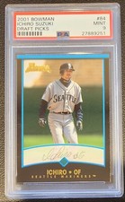 2001 BOWMAN DRAFT PICKS #84 ICHIRO SUZUKI ROOKIE RC PSA HOF 9 MINT