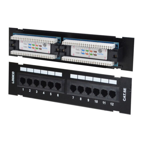 Mini panel de conexión de red de 12 puertos Cat5e UTP 110 con soporte de montaje en pared superficial - Imagen 3 de 3