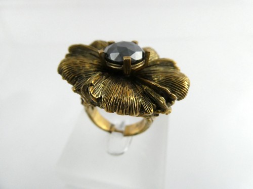 Anello Vintage Stephen Dweck Bronzo Sfaccettato Fiore Ematite Misura 7 21,4g Floreale - Foto 16 di 21