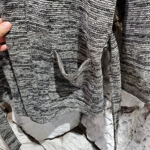 J Crew Cardigan mit Bindeband vorne Staubtuch grau Strick Langarm vorne offen Damen Gr. S  - Bild 4 von 6