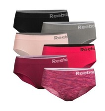 2 or 5 Pair Reebok Women's Stretch Performance Seamless Hipster Panties,