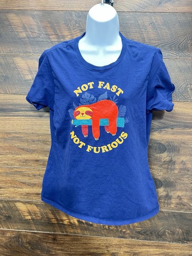 Süßes lustiges Damen-T-Shirt Threadless Not Fast Not Furious Größe XL Faultier - Bild 1 von 7
