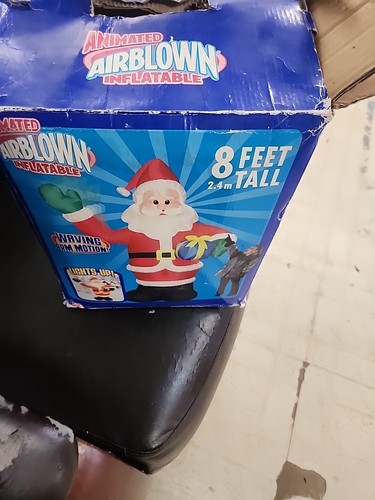 2004 Gemmy 8 Ft Airblown Inflatable Christmas Santa Claus W/ Present Lighted - 第 6/6 張圖片