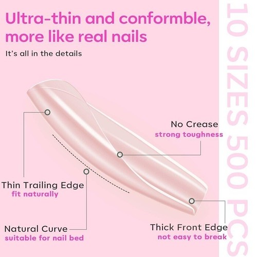 modelones Gel x Nail Kit, Nail Tips and Glue Gel Kit with 4-in-One Nail Glue Gel - Picture 5 of 6