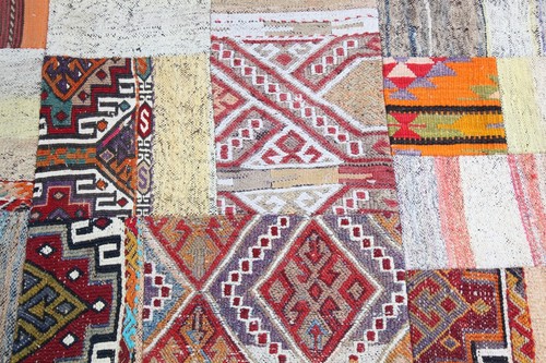 Turkish handwoven vintage Kilim runner Patchwork, Hallway Kilim Patchwork - Picture 11 of 12