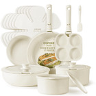 Carote 17-Piece Granite Nonstick Cookware Set with Removable Handles