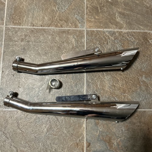 Vintage Lemans Chrom 24 Dual Slash Cut Slip-On Mufflers Exhaust - Picture 9 of 11