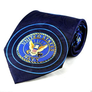 Navy-Seal-Sonar-Mens-Neck-Tie-US-Military-Blue-Necktie-Anchor-Sailor-Gift