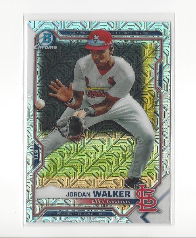 2021 Bowman Chrome Mega Box Prospects Refractor #BCP236 Jordan Walker Cardinals