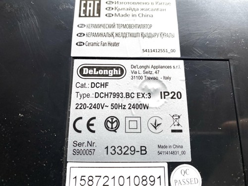 Termoventilatore ceramico DeLonghi DCH7993ER.BC 2400W B-WARE - Foto 5 di 5