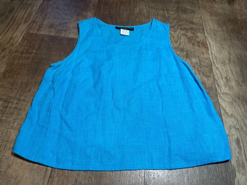 HARVE BERNARD Jacket with Blouse Womens Size 16 W Blue 100% Linen - Picture 6 of 10