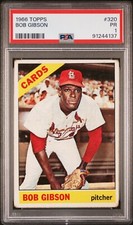 PSA 1 PR 1966 TOPPS BOB GIBSON #320 CARDINALS HOF 44137 B275