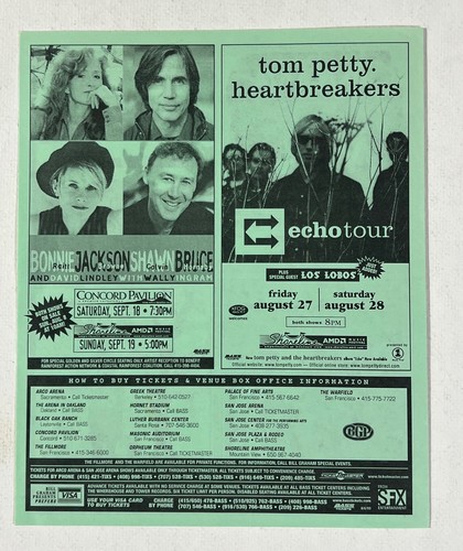 Jackson Browne, Bonnie Raitt, Santana, Phish 1999 Bill Graham Presents handbill - Picture 1 of 9