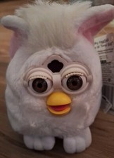 Vintage 1999 Furby Beanie Buddies White RARE BROWN Eyes Tiger Electronics NWT