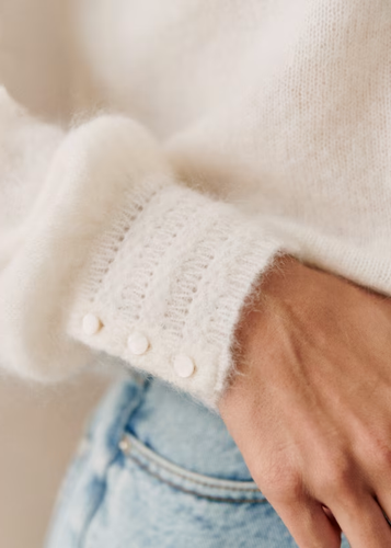 Cárdigan tejido suéter mohair de encaje de encaje de Sezane para mujer - Imagen 10 de 23
