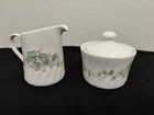 New Without Box Corelle Callaway Green Ivy Swirl Sugar Bowl  & Cream Creamer 