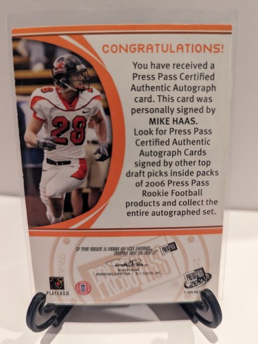 2006 Press Pass Mike Haas RC Oregon State Beavers, Chicago bears - Picture 2 of 2
