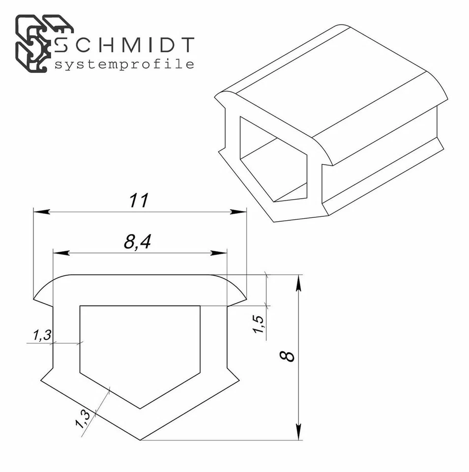 10 m elastico nero scanalatura 8 scanalatura a T profilo di copertura profilo in alluminio copertura protezione profilo - Immagine 3 di 4