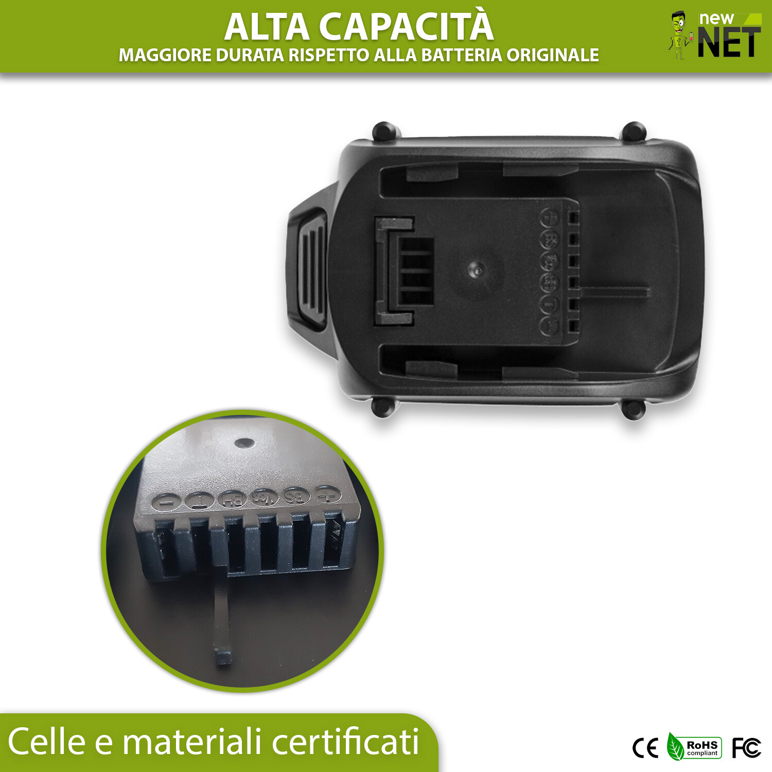 Batteria compatibile con RW9353 WA3553,2 WA3671 WA3523 [Li-ion 18V 2000mAh] - 2