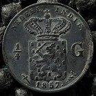 NETHERLANDS INDIES 1857 1/4 GULDEN #03 KM305