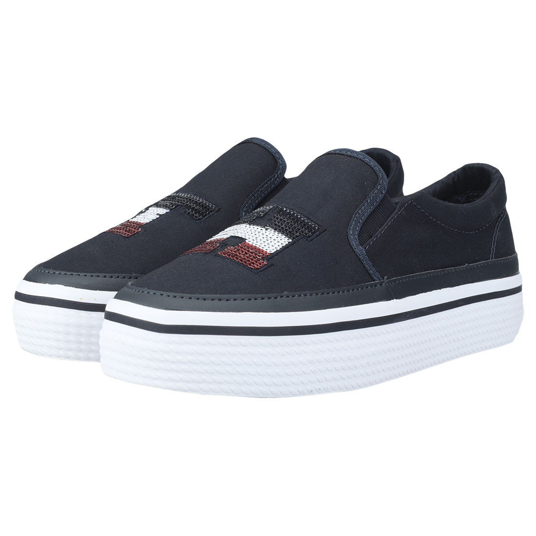 Tommy Hilfiger Tommy Sequins Flatform Sneaker Midnight Midnight Sneaker Navy Slip On - 36 EU cbbac5 Tommy Hilfiger Tommy Sequins Flatform Sneaker Midnight Midnight Sneaker Navy Slip On - 36 EU cbbac5
