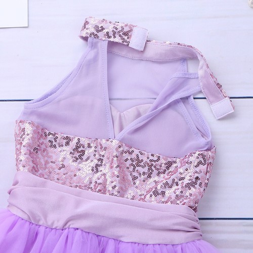 Kids Girls Ballet Dance Dress Gymnastics Leotard Tutu Skirt Turtleneck Bodysuit  - Bild 22 von 52