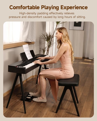 Donner DKB-100 Pianino Keyboard Stołek Lite drewno Wygodne siedzisko z poduszką - Zdjęcie 5 z 10