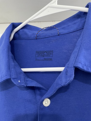 Men’s Large Patagonia Lightweight Cotton Polo Blue Shirt - Picture 5 of 5
