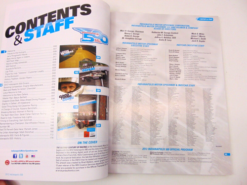 2012 Indianapolis 500 Official Program Indy Car Racing 96th Running 5.27 2012 - Picture 7 of 9