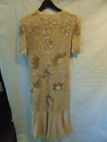 Sequin Beige Formal Gown - Picture 4 of 5