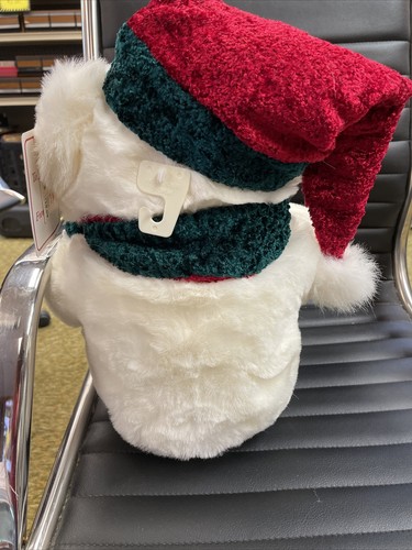 2001 Kmart CHRISTMAS TEDDY BEAR Boy 20" White Bear Redgreen Hat Scarf New W/Tag. - Picture 3 of 3