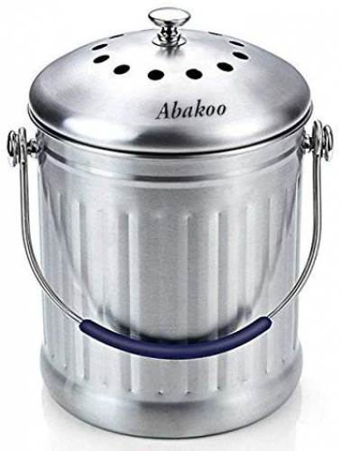 Abakoo Compost Bin 1.8 Gallon Stainless Steel 304 Kitchen Composter - Charcoal Abakoo Compost Bin 1.8 Gallon Stainless Steel 304 Kitchen Composter - Charcoal
