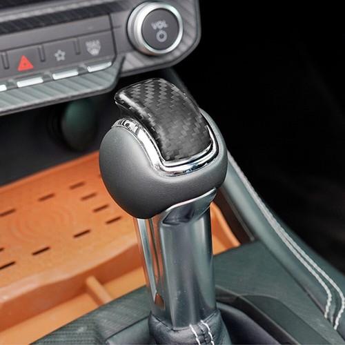 Matte Carbon Fiber Car Gear Shift Knob Up Panel Cover For Ford Mustang 2024-2025 - Picture 3 of 7
