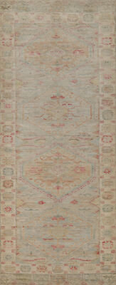 Vegetable Dye Oushak Chobi Turkish Runner Rug 3x10 Hand-made Hallway Carpet