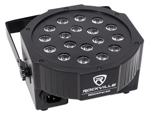 6) Rockville RockPAR50 LED RGB Par Can DMX DJ Stage Club Wash Up-Lights+Backpack - Picture 7 of 8