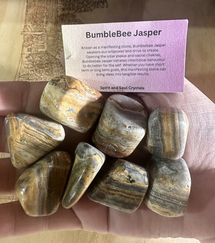 Bumble Bee Jasper XL Crystal Tumble Stone - Picture 1 of 2
