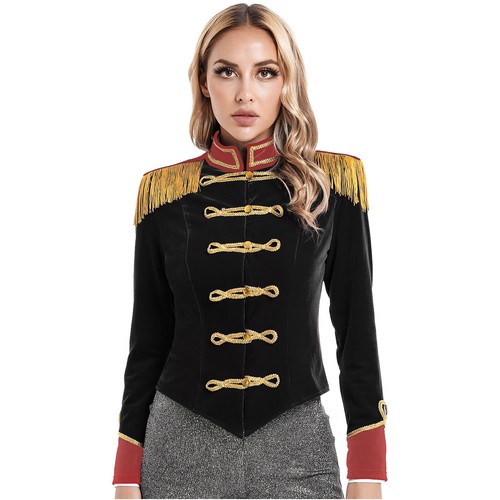 UK Women's Circus Ringmaster Costume Fancy Dress Lion Tamer Ringleader Costume - Picture 18 of 33