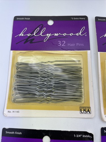 2, Hollywood 3” Extra Heavy 32 Hair Pins -2, 1-3/4” Invisible 100 Hair Pins - Picture 2 of 10