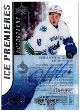 2015-16 Upper Deck Ice Premieres Auto JAKE VIRTANEN IPA-JV 199 Vancouver Canucks