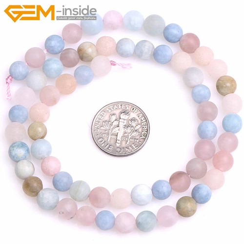 Natural Matte Aquamarine Mookaite Round Loose Spacer Jewellery Making Beads 15" - Picture 124 of 534