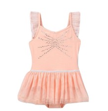Cat  Jack Girls' Dancewear Cami Flutter Sleeve Leotard with Pink Skirt XS 4/5