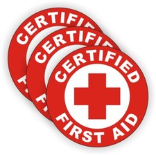 3pcs - Certified First Aid Hard Hat Stickers AED CPR EMT Helmet Decals Paramedic