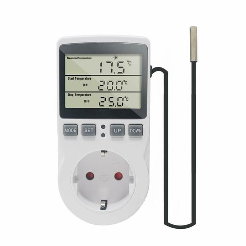 Digitale Thermostat Steckdose Innenthermostat Temperaturregler Schalter & Fühler - Bild 3 von 10